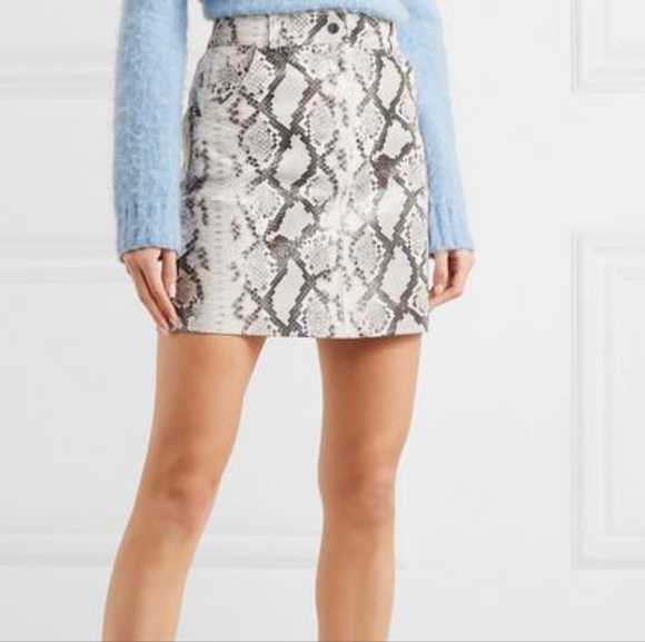 Maje snake print genuine leather mini skirt NWT - Picture 2 of 8